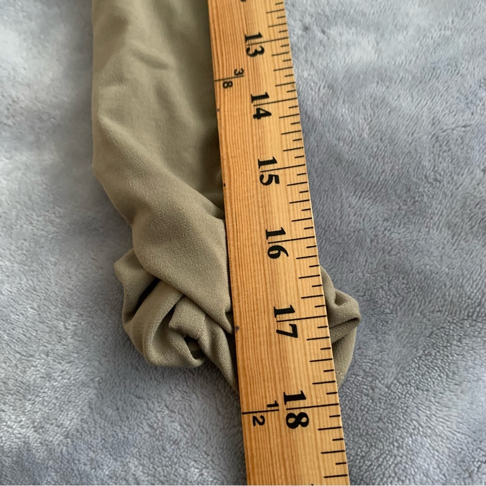 Susan graver tan XXS ruched sleeves knit shirt comfort soft v neck minimalist - Picture 10 of 10